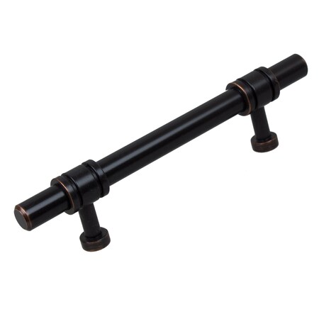 Gliderite Hardware 3-3/4 in. Center to Center Oil Rubbed Bronze Barrel Ring Bar Pull - 4340-96-ORB 4340-96-ORB-1